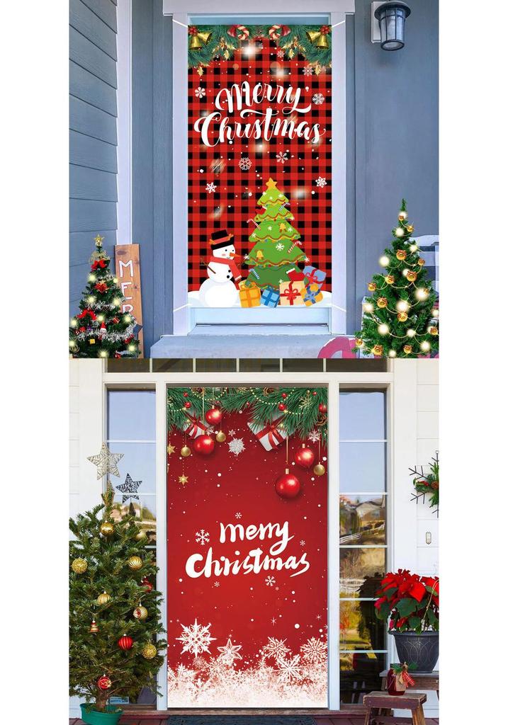 Christmas Santa Claus Door Cover - Yard Decoration & Photo Backdrop