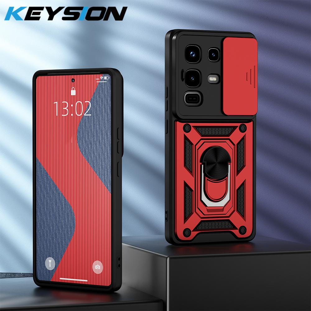 KEYSION Shockproof Case for Infinix Note 50 Pro+ 50S 50X 5G Slide Camera Protection Ring Phone Cover for Infinix Note 50 Pro 4G