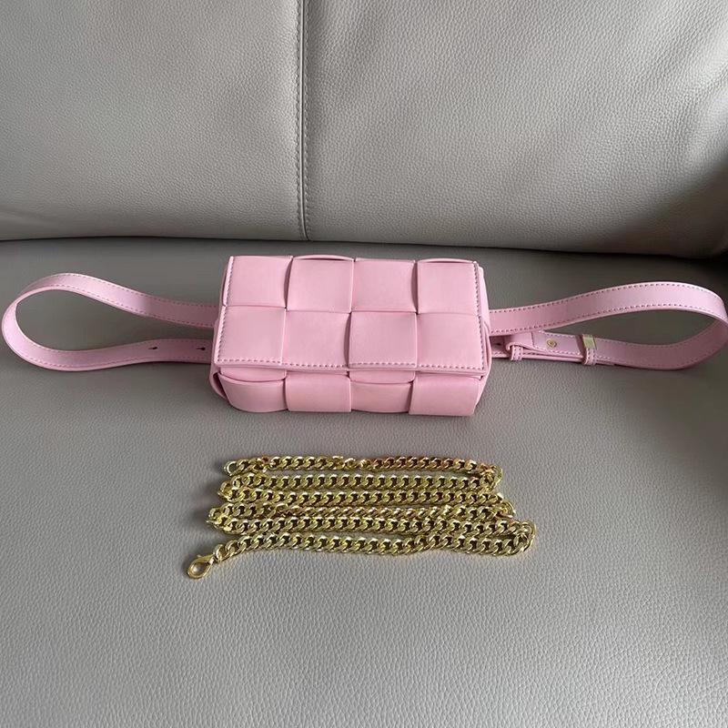 Leather woven clutch bag women's breast bag waist bag chain small bag mini crossbody spring new urban simplicity