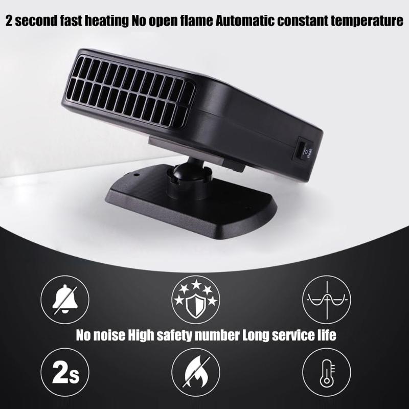 Energy Efficient 12V Car Warmer Fan ABS High Temperature Resistant Shell Rapid Heating Tool Free Mounting For Most Vehicles All Season Use