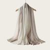 New high-quality double-needle human cotton scarf casual versatile bag headscarf watercolor gradual change color striped long scarf
