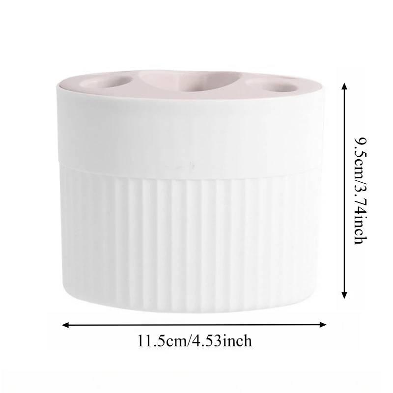 Toothbrush Holder Bathroom Organizer Countertop Stand Drainage Holes For Toothpaste Cup Razor Non Slip Plastic Keep Dry