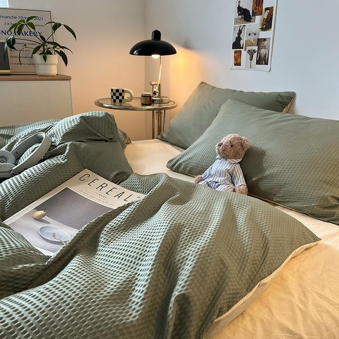 2025 New Waffle Single Quilt Cover Solid Color Skin Friendly Comforter Duvet Cover 150x200 220x240 Bedding