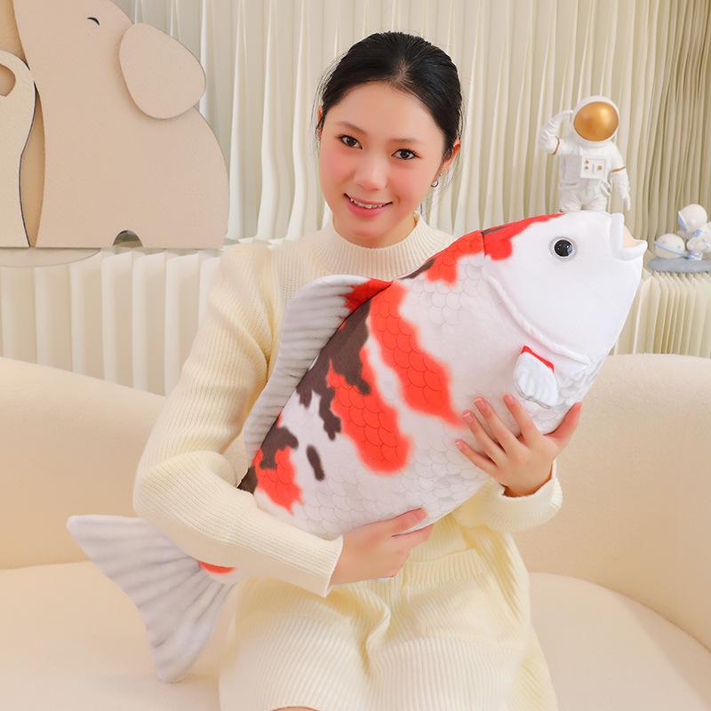 Creative Simulation Three-Color Koi Throw Pillow Plush Toy Doll Goldfish Carp Doll Home Pillow Doll