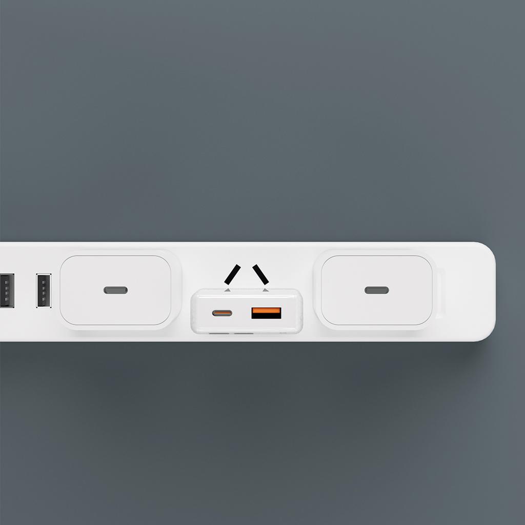 GaN 30W USB-A - USB-C Wall Charger with USB-C Cable - White