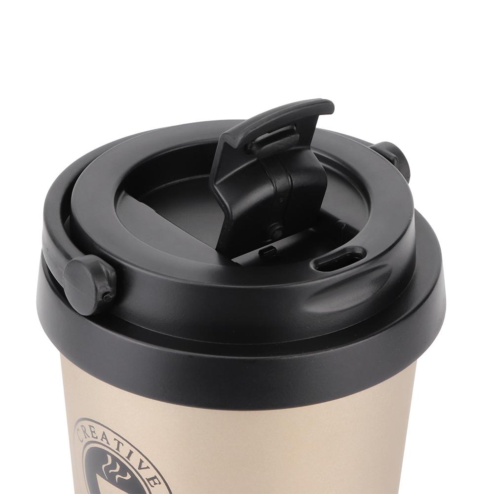 500ml Edelstahl Auto Isolierbecher Vakuumbecher Mattiert Tragbar Kaffeebecher Tasse Gold