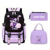 Kpop Anime Cartoon Print Large Capacity Lightweight And Fashionable Children'S Backpack, Trendy Student Casual School Bag