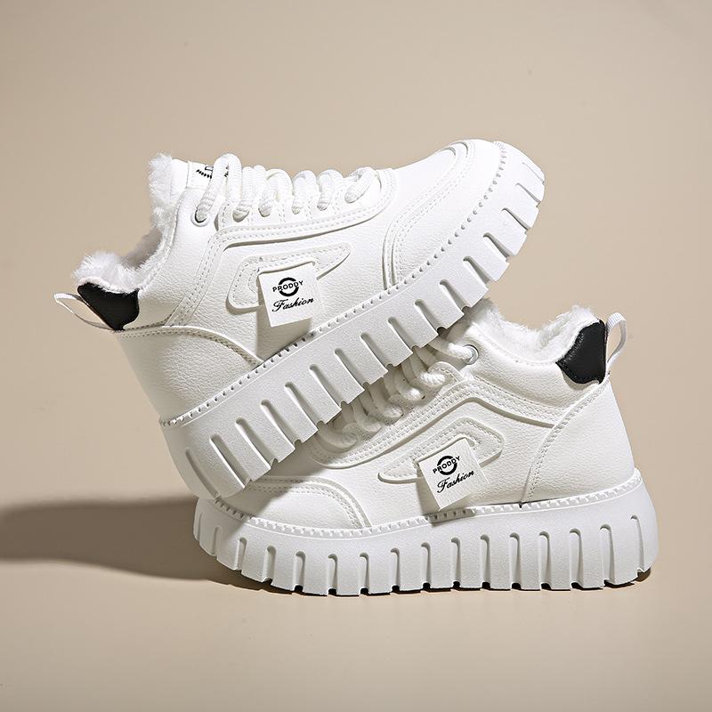 

Корейская версия женских кроссовок-папы 2025 зима бархатные теплые высокие на платформе прилив студенческая повседневная спортивная хлопковая обувь ZY1 2261-1 40