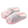 Women Winter Warm Slippers Cartoon Cat Shoes Furry Plush Slides Round Toe Flats Indoor Home Bedroom Floor Slippers Ladies Shoe