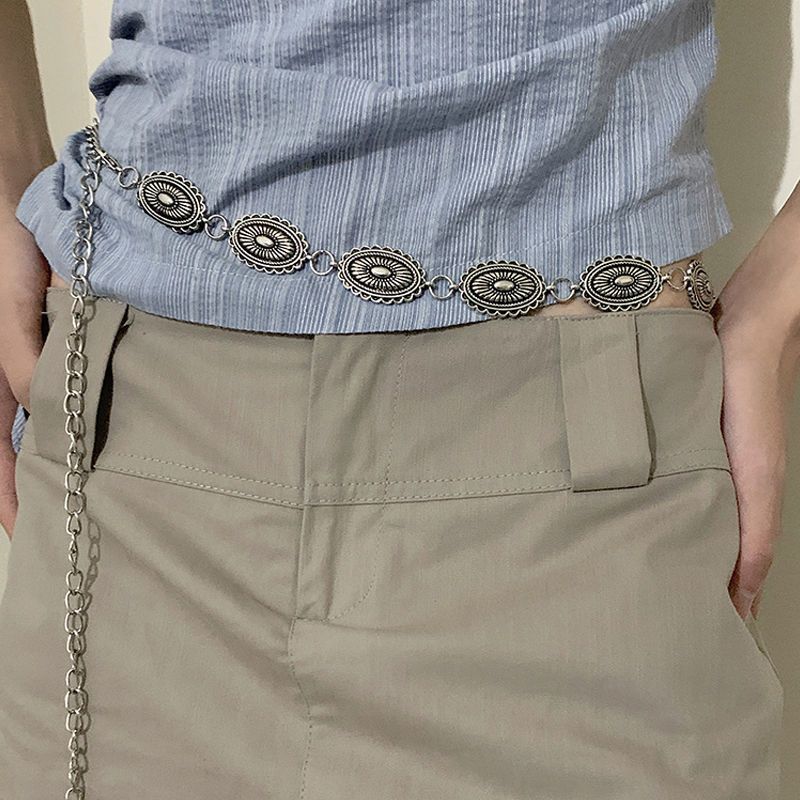 Metal Luxe Vintage Waist Chain For Women With Beautiful Decorative Elements And Stylish Colors