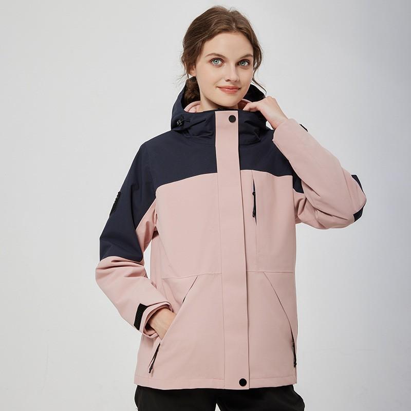Men Women 3-in-1 Waterproof Windproof Hooded Outdoor Jacket With Removable Fleece Liner Winter Hiking