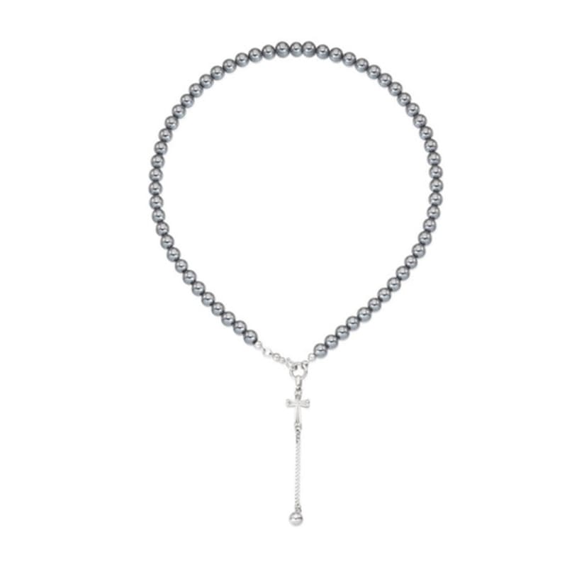 

NIMBUS SHINE CROSS TERAHERTZ DROP BALL necklace Silver