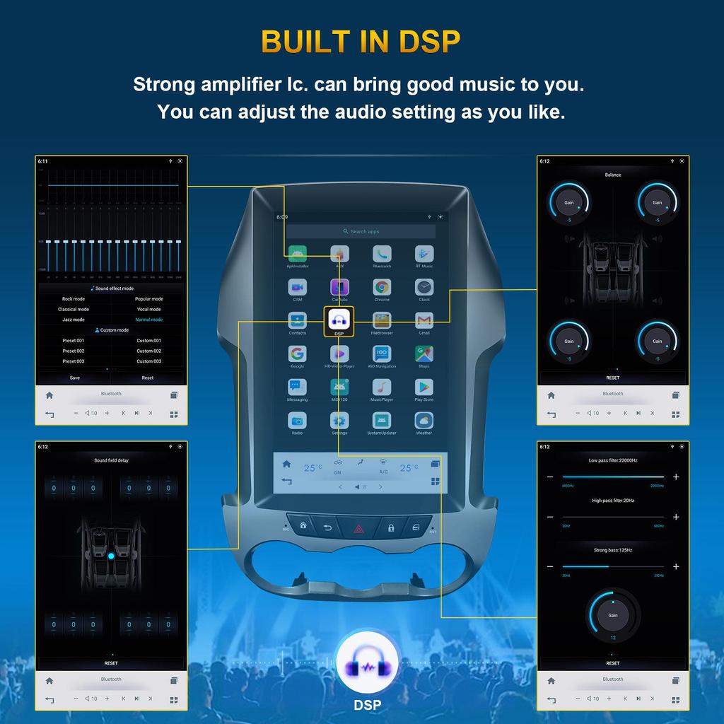 12.1-Inch Android Navigation Screen for 2012-2015 Ford Ranger F250