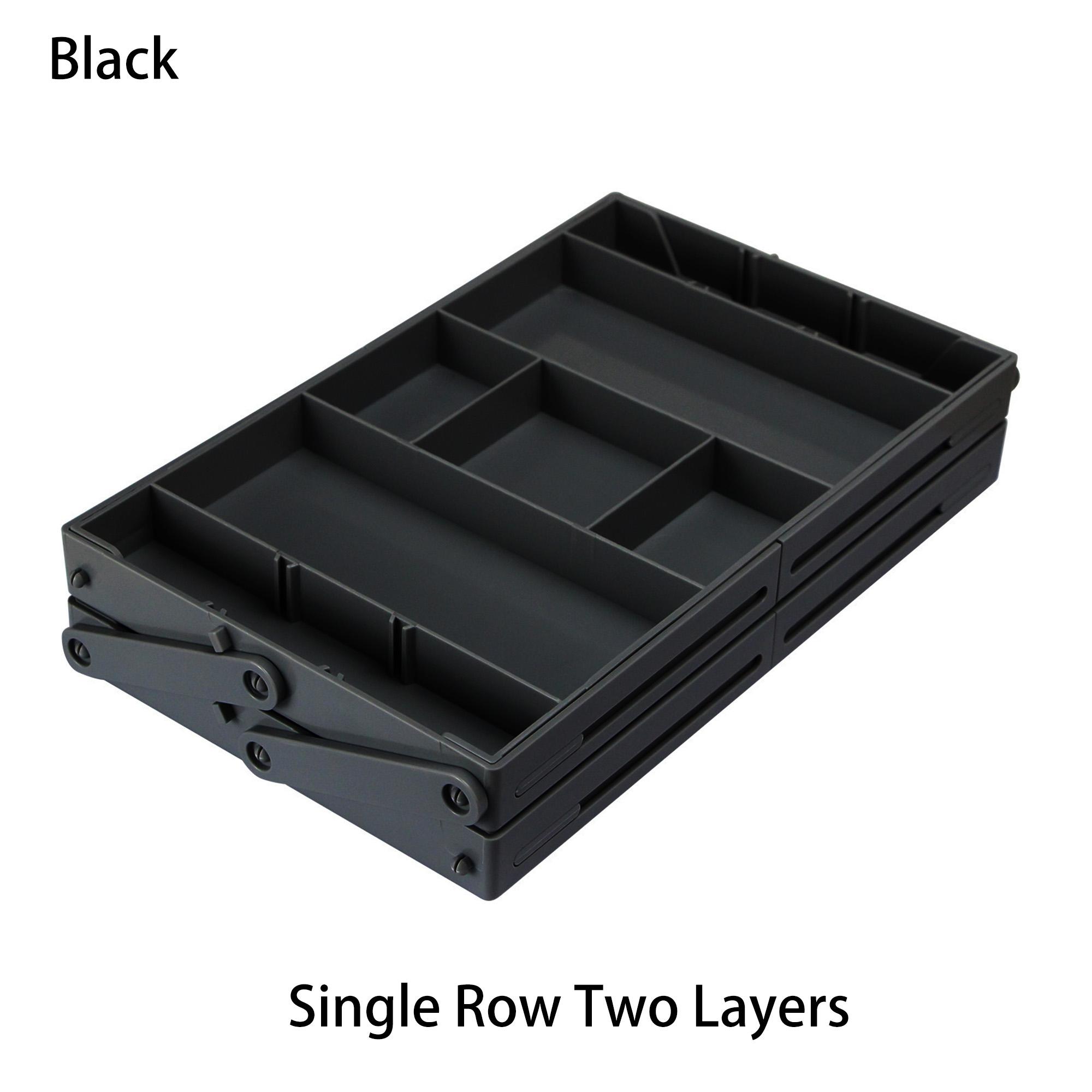 Folding Drawer Organiser, Expandable Multi-Layer Organiser Tray Box, Jewellery & Cosmetics Storage Drawer Organiser Shelf