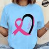 T-shirt a maniche corte da donna Maglietta Consapevolezza Cancro al Seno Nastro Rosa Maglietta con Stampa Abbigliamento Donna T Shirt Harajuku