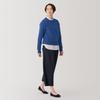 MUJI Washable Wool Crew Neck Size S Women's Mid-Gauge Sweater, Blue, (BA1P4A4A)