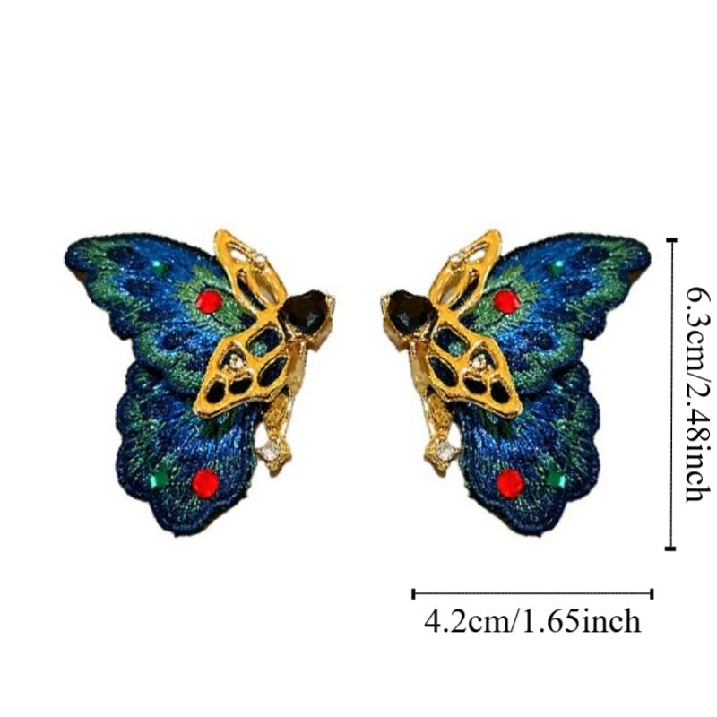Luxury Embroidery Butterfly Earrings Ear Jewelry Delicate Earrings for Women  Lady Girl