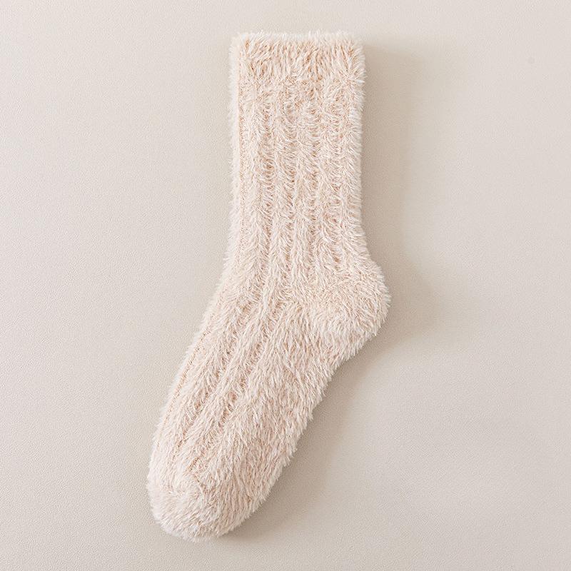 Soft Plush Socks - Winter Thickened and Padded To Keep Warm Mid-calf Socks That Don't Shed Fibers. Autumn and Winter Sleeping Floor Socks.