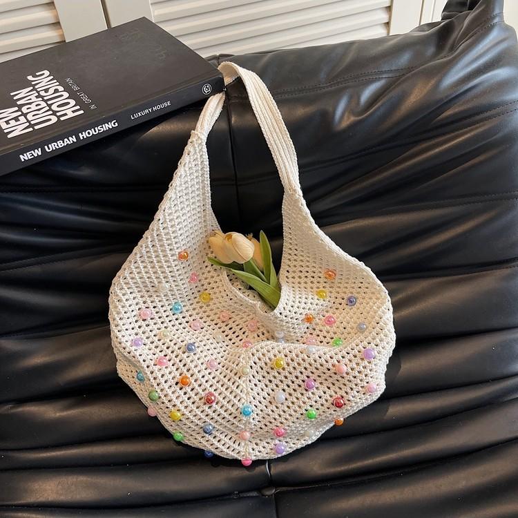 Large capacity hollow woven bag women's summer new shopping bag straw seaside vacation beach bag