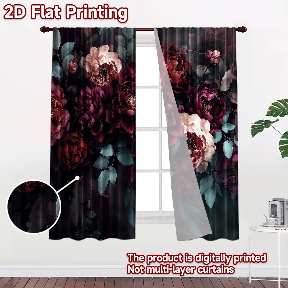 2D flat Photography Backdrop Scene Backdrop Dark Floral Bouquet 100% Polyester Festive Holiday Use for Bedroom decorations