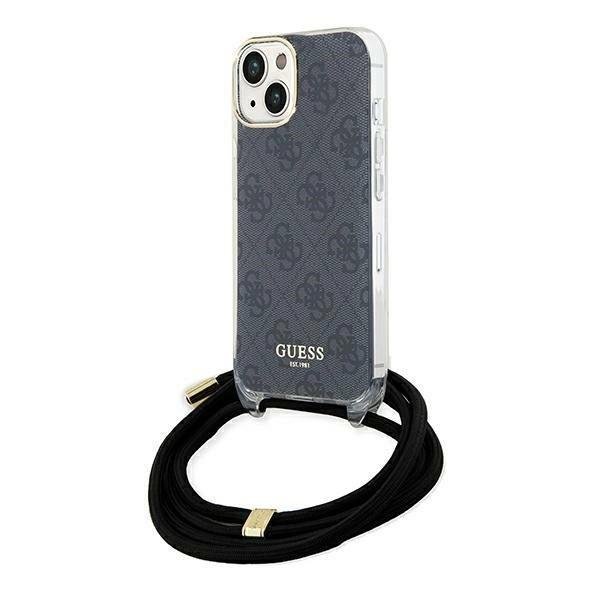 Guess Guhcp15Shc4Sek Iphone 15 / 14 / 13 6.1 Czarny/Black Hardcase Crossbody Cord 4G Print