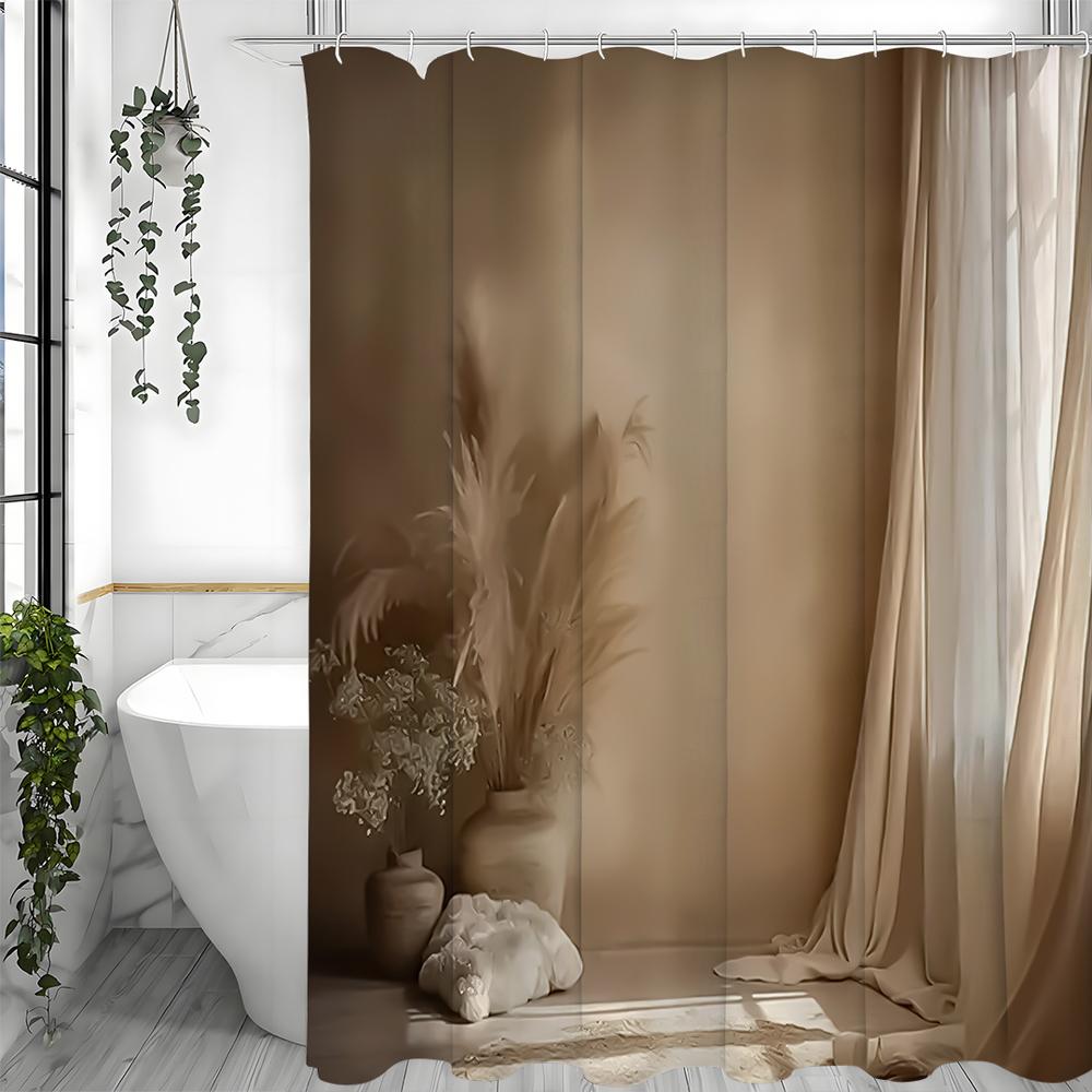 Aesthetic Shower Curtain, Bathroom Decorative Shower Curtain, Waterproof Shower Curtain with Hooks
