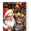 Cat Advent Calendar 24 Days Christmas Cat Countdown Calendar with 24 Pcs 2D Acrylic Cat Hanging Pendants for Cat Lovers