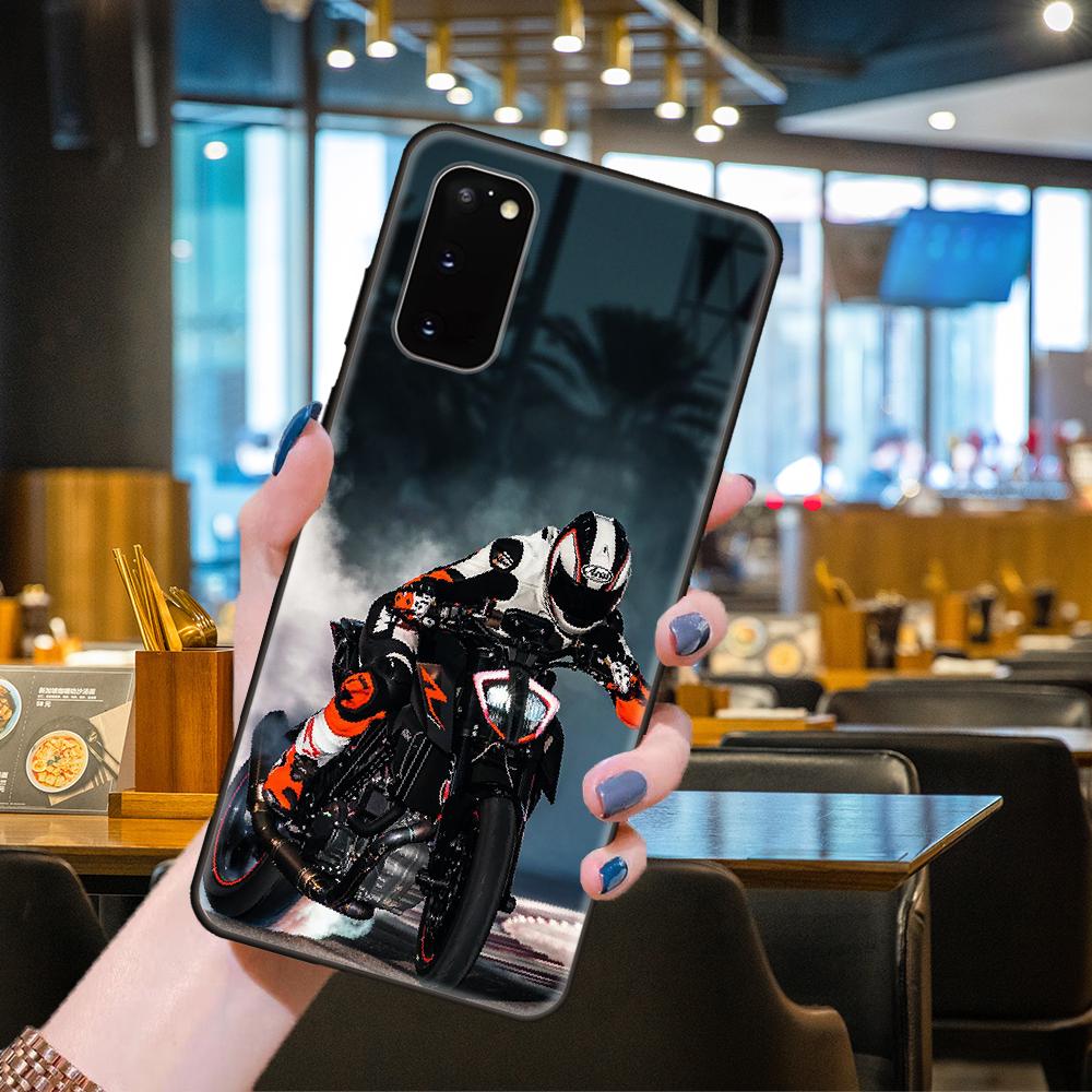 Telefonkasten für SamSung Galaxy S Note 21 20 10 9 8 7 6 Plus Edge E Lite Ultra Schwarz Cover Wasserdicht 3D Coque Moto Motorrad