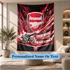 Wall Hanging Tapestry With Custom Name & Text, Arsenal Fan Gear Decorative Tapestry For Bedroom