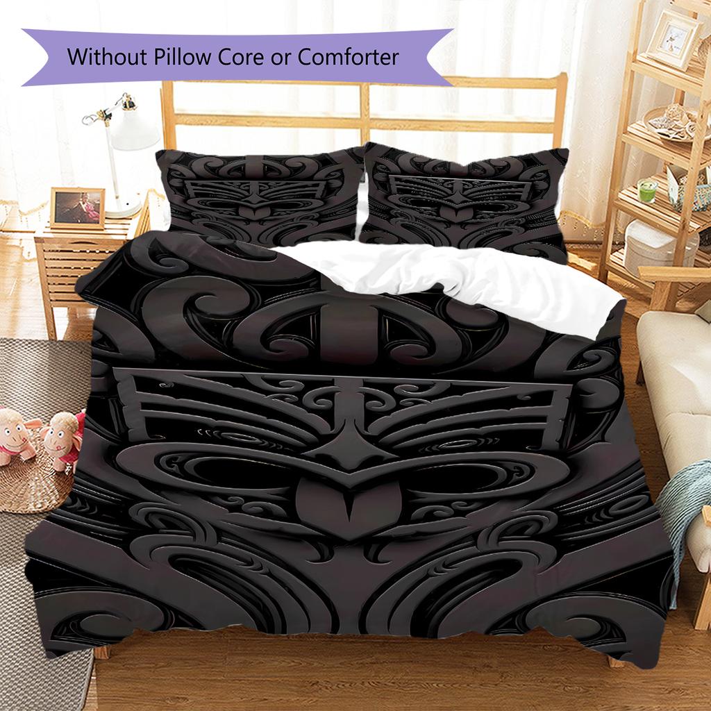 Biancheria da letto con motivo New Zealand Warriors, Set piumone Copripiumone Federa Regalo di Compleanno per la Casa (1 * copripiumino + 2 * federa, senza nucleo)