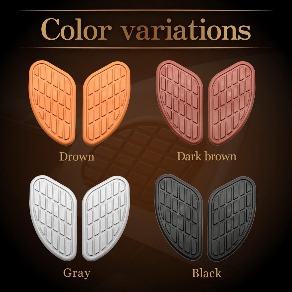 KING BISON Universal Motorcycle Tank Pad Protector Left and Right Set Rubber Knee Grip