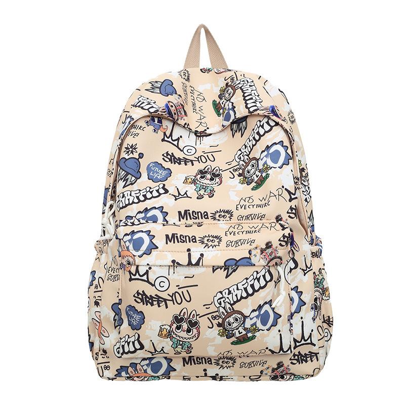 New backpack male junior high school student schoolbag fashionable new female backpack travel backpack
