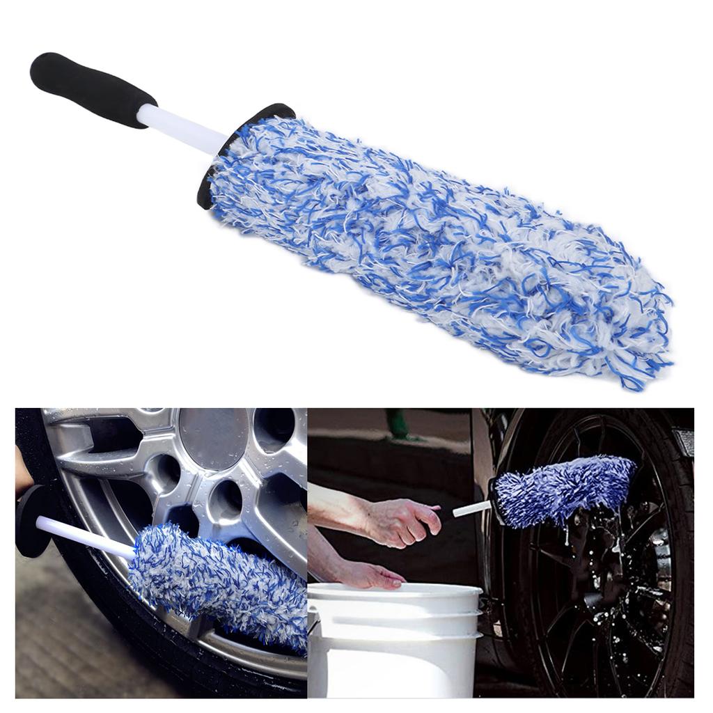 Car Wheel Tire Cleaning Brush Microfib Soft Multipurpose for Exhaust Bump Mudguard