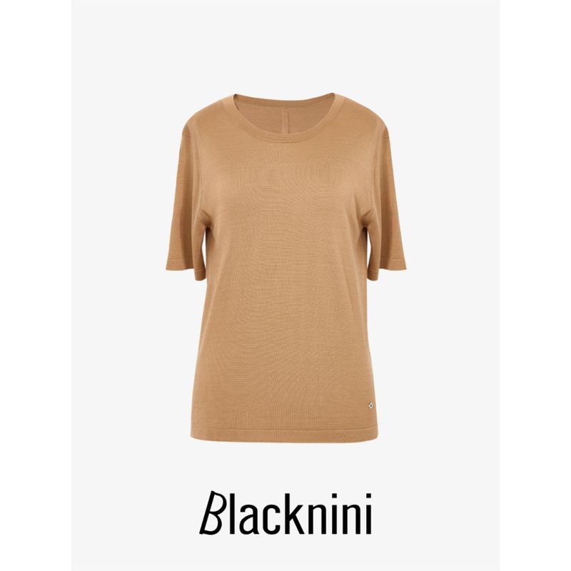 Blacknini Yin Huafu/"LP Style" Italy Organza 100 Mulberry Silk Comfortable 0 Pressure Feeling Short Sleeve T-shirt