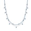 Necklace - LUXENTER - Aira - Blue Crystal - Rhodium Plated Finish - Length 42 Cm + 3 Cm