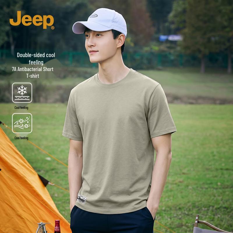 JEEP Men s 7A Antibacterial Double-Sided Cooling Short Sleeve T-Shirt 2XL