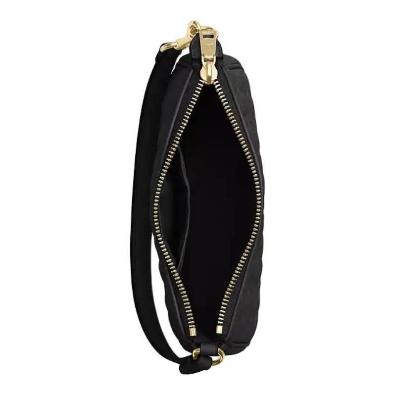 Coach Nolita 19 Zip Closure Logo Leather Shoulder Bag Small Women's Black