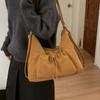 Slouchy Shoulder Bag with Front Pouch Large Capacity Everyday Fashion Tote Bag