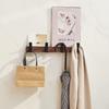 Punch-Free Black Walnut Wood Wall Hooks