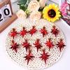 12pcs New Plastic Christmas Hanging Ornaments Glittering DIY Xmas Tree Pendant Party Supplies Star Shaped Festival Decorations