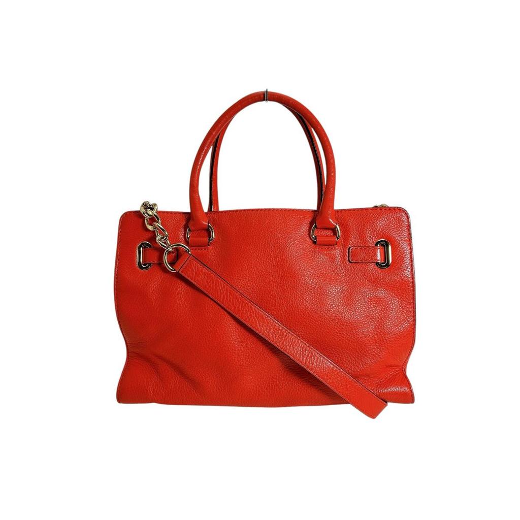 Michael Kors A4 Compatible Shoulder Bag Handbag Leather Red Women Used