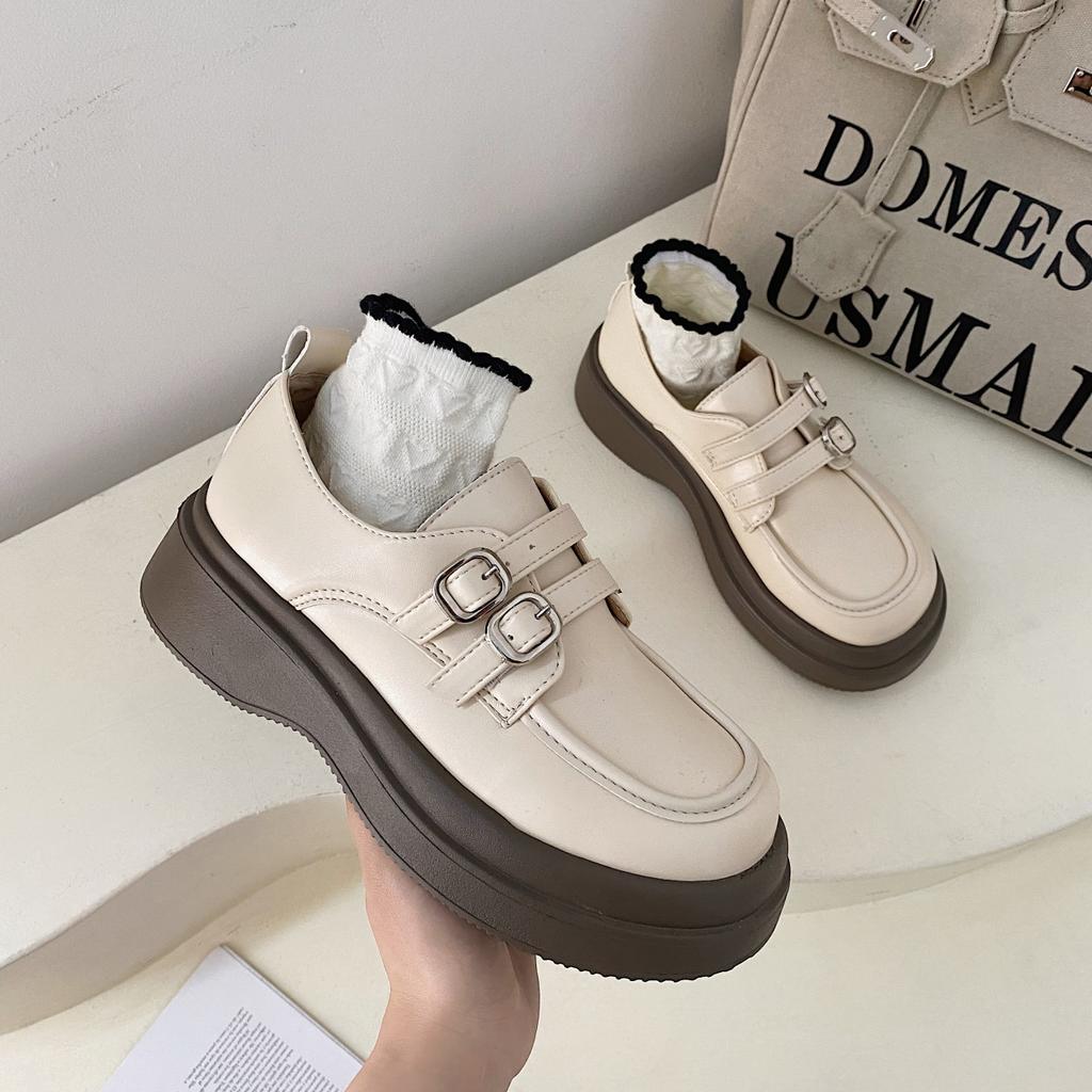 Weiche Schwester kleine Lederschuhe Kinder Britischer Stil Frühling und Sommer 2025 neue Slipper Koreanische Version vielseitige Plateau Einzel Schuhe
