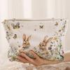 Rabbit Pattern Corduroy Makeup Bag, Lightweight Zipper Storage Box, Multifunctional Bag with Lining, Used for Storing Cosmetics