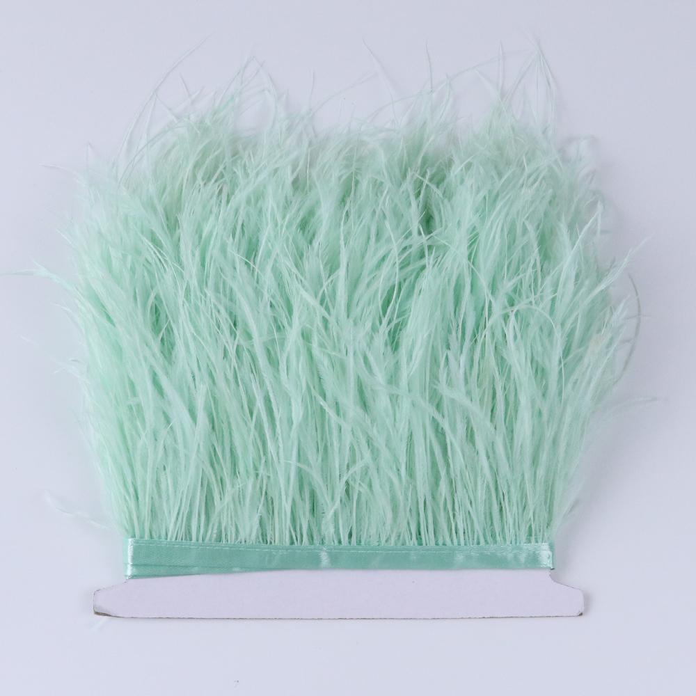 1 Meter Ostrich Feather Trim Trimming Natural Ostrich plumage Fringe Ribbon Lace for Wedding Party Dress Sewing Decoration plume