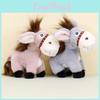 Charming Pink Donkey Plush Keychain Mini Animal Figure Short Plush Material