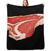 Raw TBone Beef Steak Throw Blanket Soft Warm Blanket Gift for Grandparents