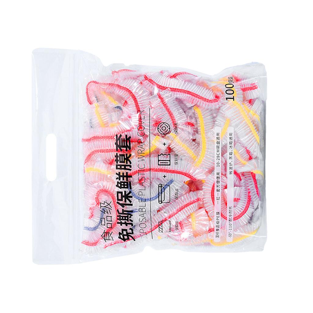 100PCS Disposable Bowl Covers Food Grade PE Stretchable Bowl Wrap Elastic Bowl Covers for Home