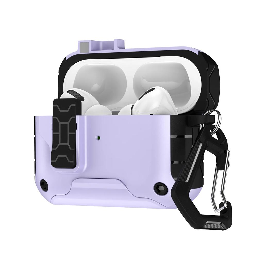 New Secure Lock Clip Earphone Case Cover for AirPods Pro 2nd Generation Shockproof Case for AirPods 4 with Phone Holder