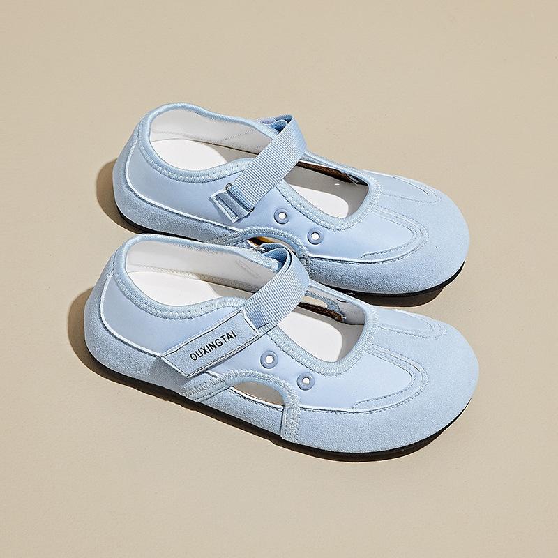 

Летняя дышащая обувь кэжуал на плоской подошве с круглым носком и застежкой-липучкой 40 синий