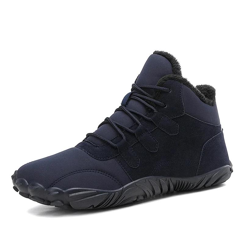 Fashion 2024 Winter Booties Men Snow BareFoot Casual Shoes Outdoor Work Shoes Ladies Warm Fur Men Ankle Shoes Male Snow Boots Plus Size